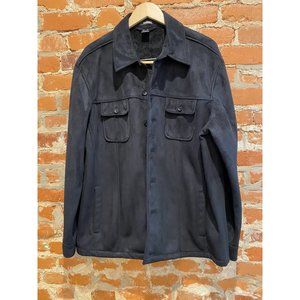 Men’s Claiborne Black Suede Look.  Polyester Jacket Size XL  Pre.owned